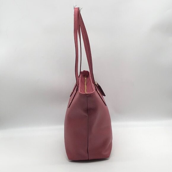 Coach Pink Crossgrain Leather City Zip Tote Bag F58846 - Picture 4 of 12